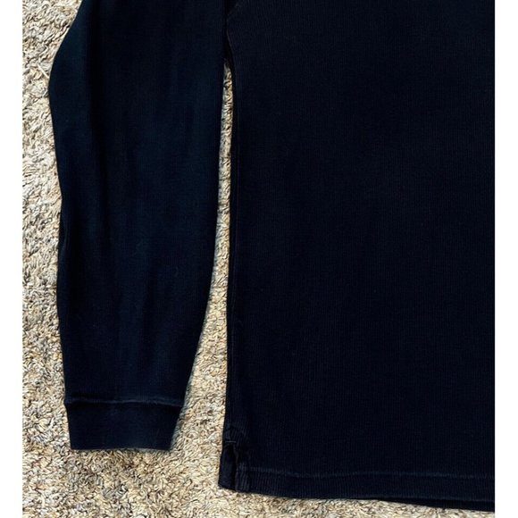 Chaps Mens V-Neck Ribbed Shirt Size XL Long Sleeve ~ Black - Picture 6 of 6